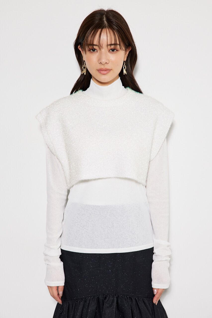 rienda「シャイニーベストSET Knit TOP」|ニット・セーター|