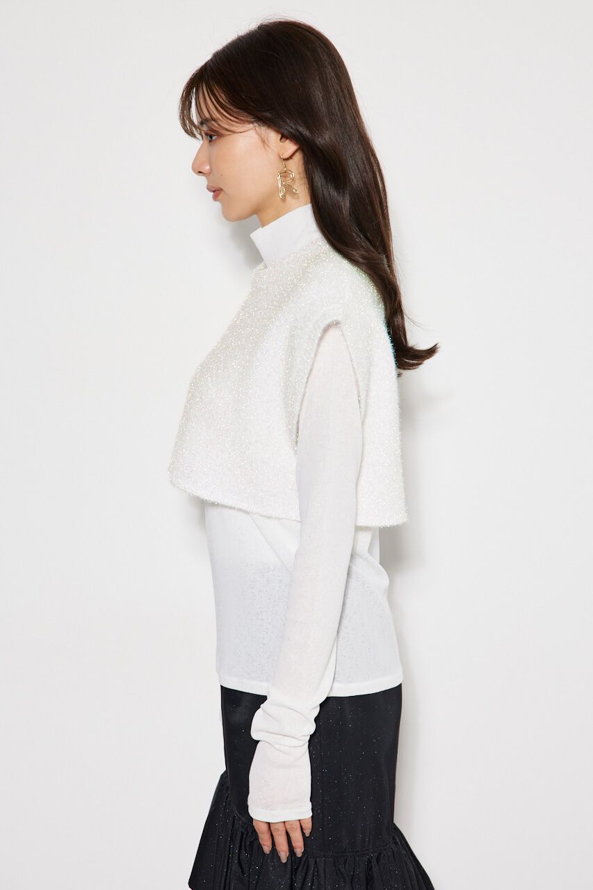 rienda「シャイニーベストSET Knit TOP」|ニット・セーター|