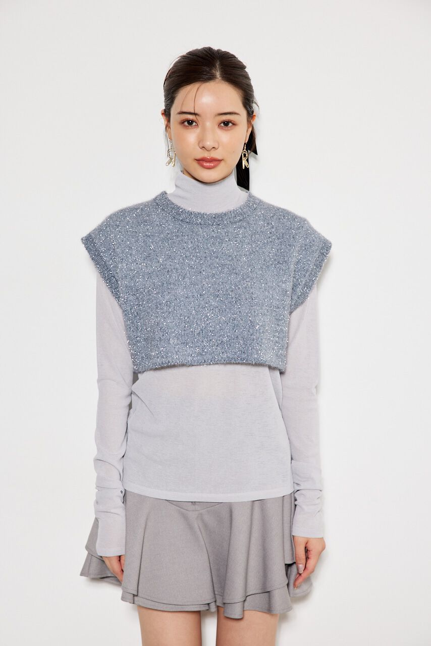 rienda「シャイニーベストSET Knit TOP」|ニット・セーター|