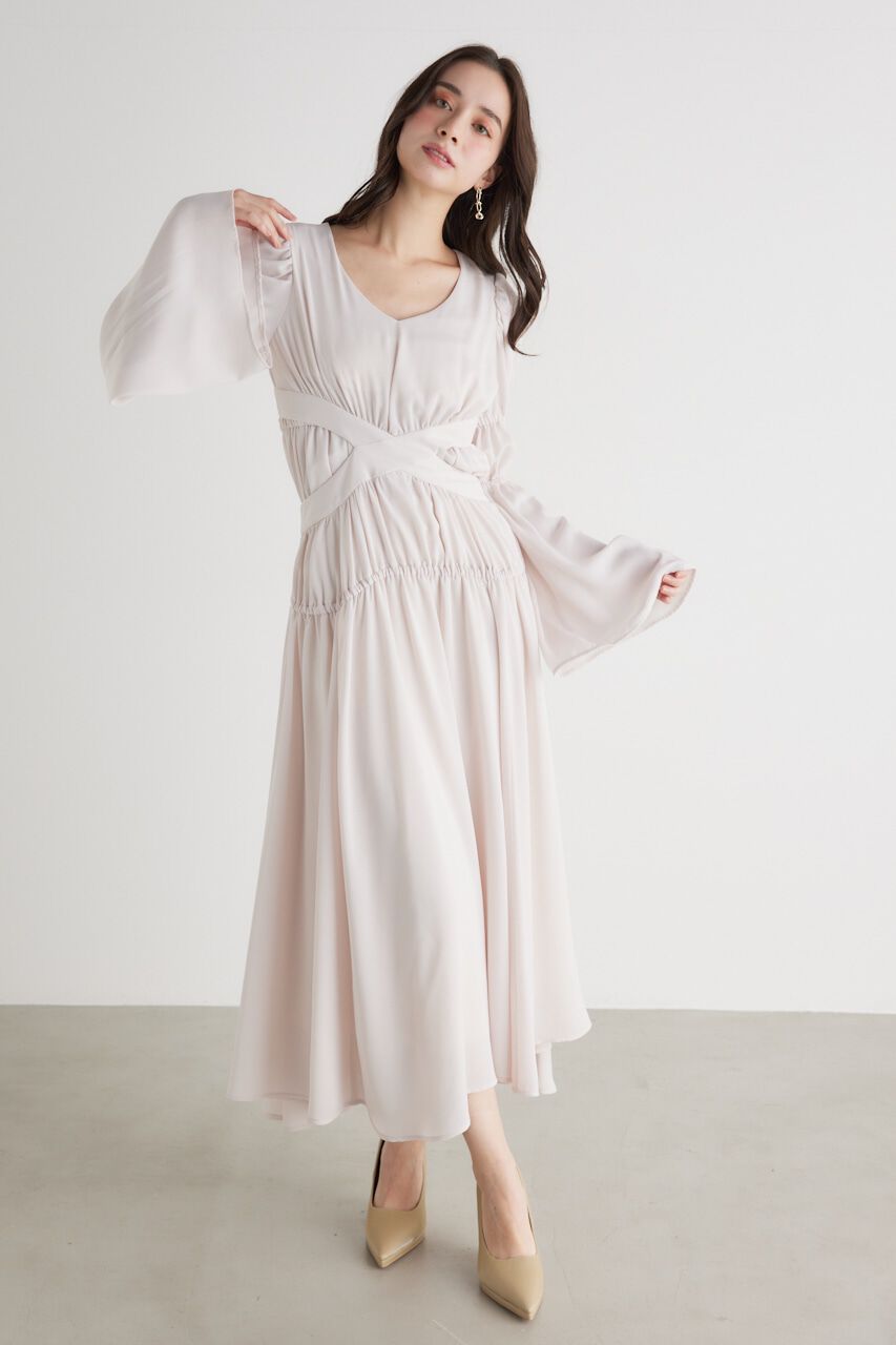 rienda「クロスBELTギャザーフレアOP」|ワンピース|