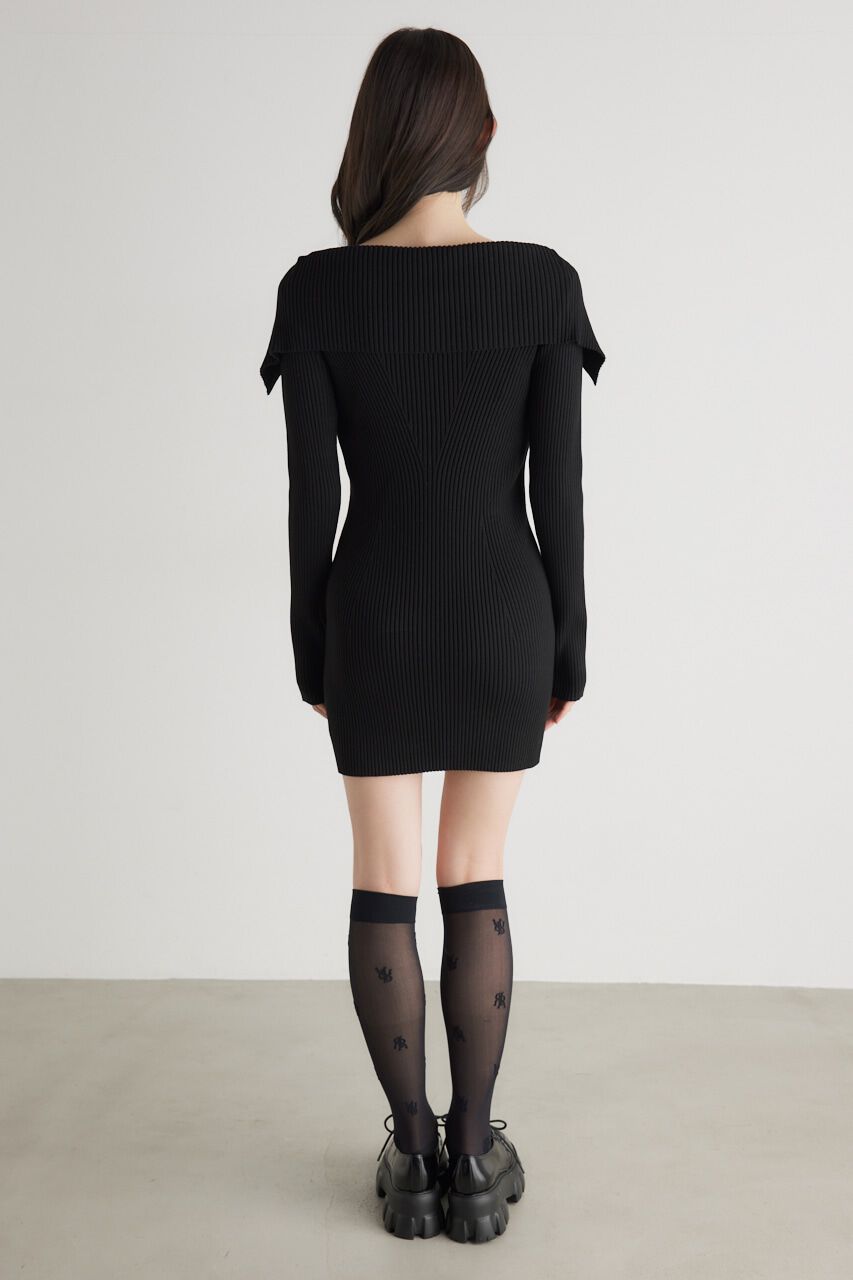 rienda「オーバーカラータイトmini Knit OP」|ワンピース|