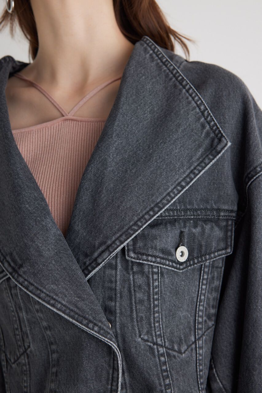 rienda「シングルカラーデニム BZ」|デニムジャケット|