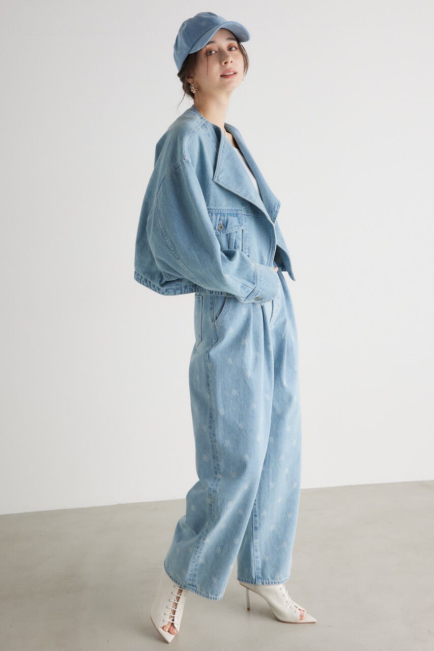 rienda「シングルカラーデニム BZ」|デニムジャケット|