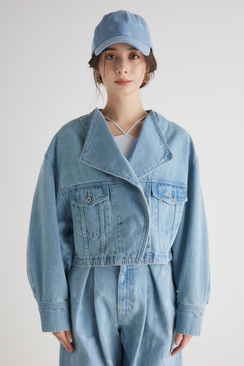 rienda「シングルカラーデニム BZ」|デニムジャケット|