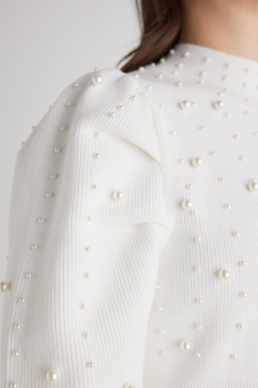 rienda「メニーフェイクパールタイトKnit OP」|ワンピース|