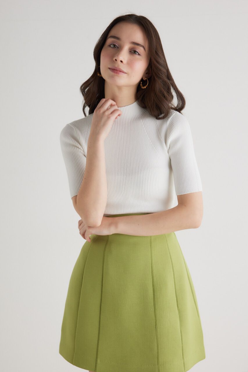 rienda「2WAYハーフSLVH/NウォッシャブルKnit TOP」|ニット・セーター|WHT