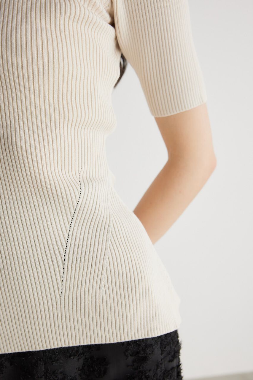 rienda「2WAYハーフSLVH/NウォッシャブルKnit TOP」|ニット・セーター|