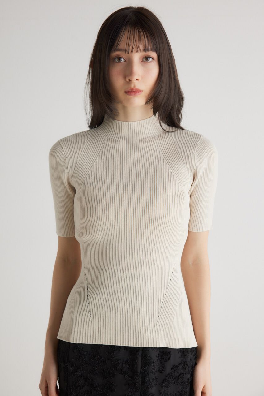rienda「2WAYハーフSLVH/NウォッシャブルKnit TOP」|ニット・セーター|