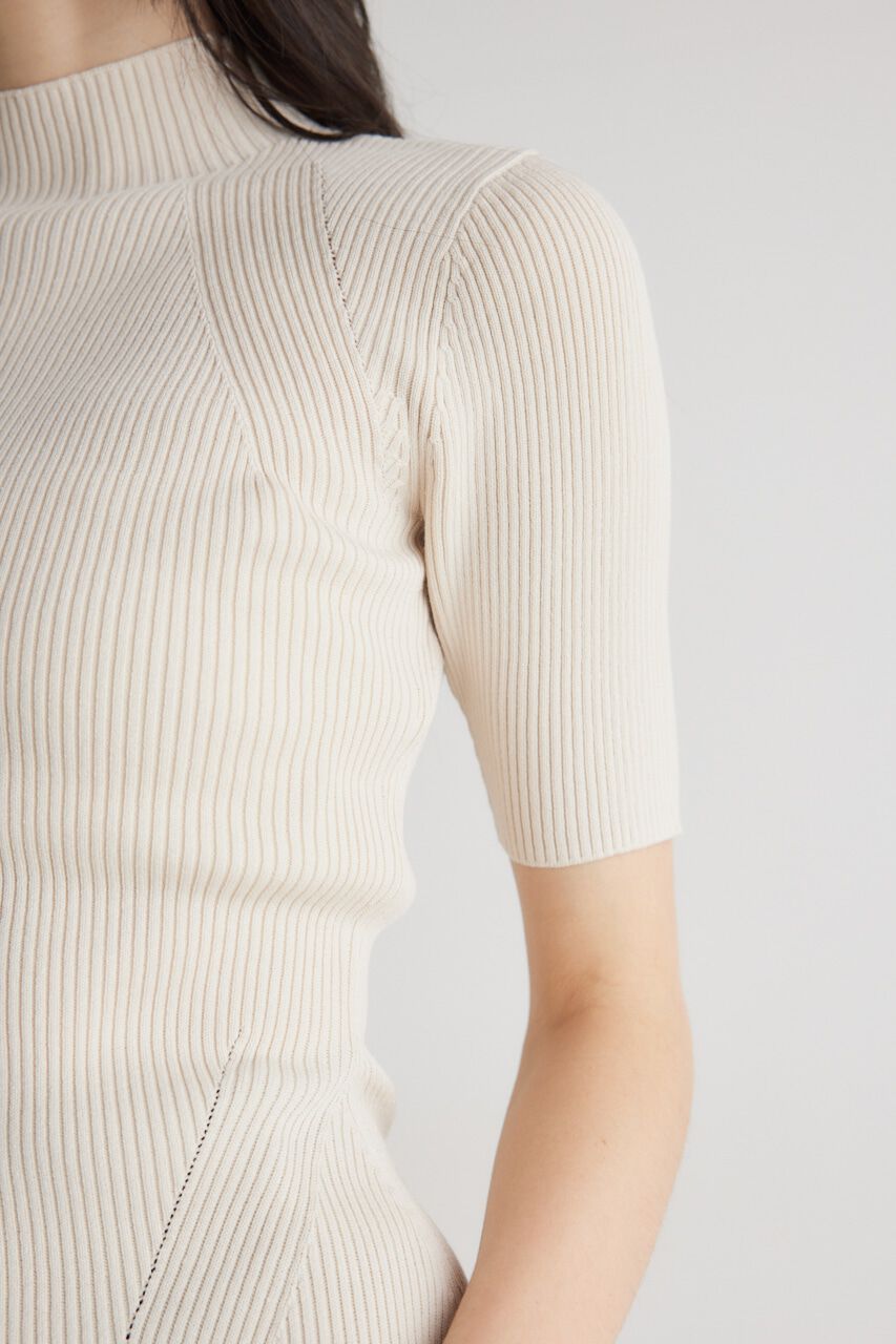 rienda「2WAYハーフSLVH/NウォッシャブルKnit TOP」|ニット・セーター|