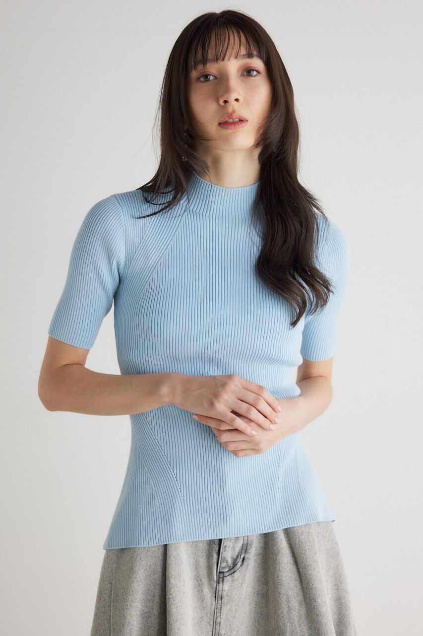 rienda「2WAYハーフSLVH/NウォッシャブルKnit TOP」|ニット・セーター|