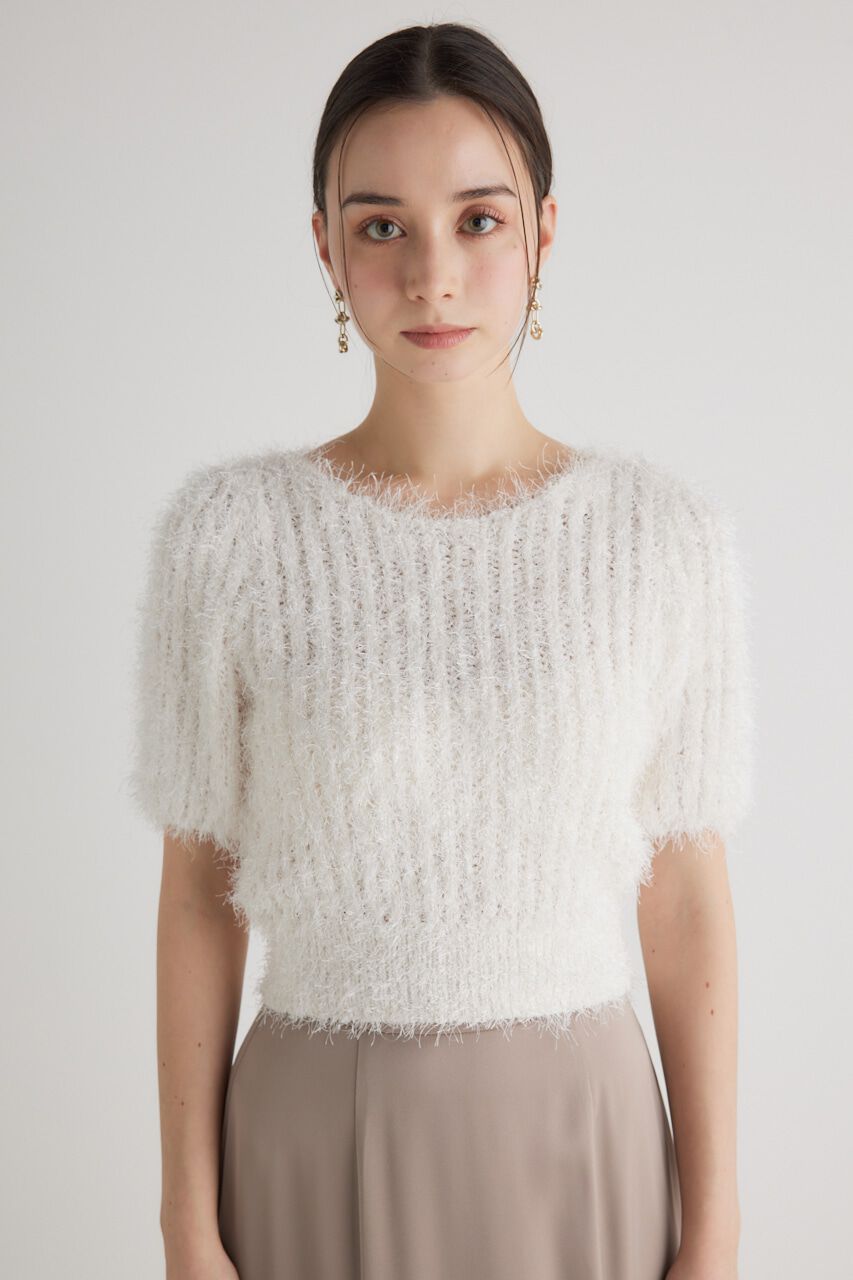 rienda「コンパクトシアーシャギーknitTOP」|ニット・セーター|