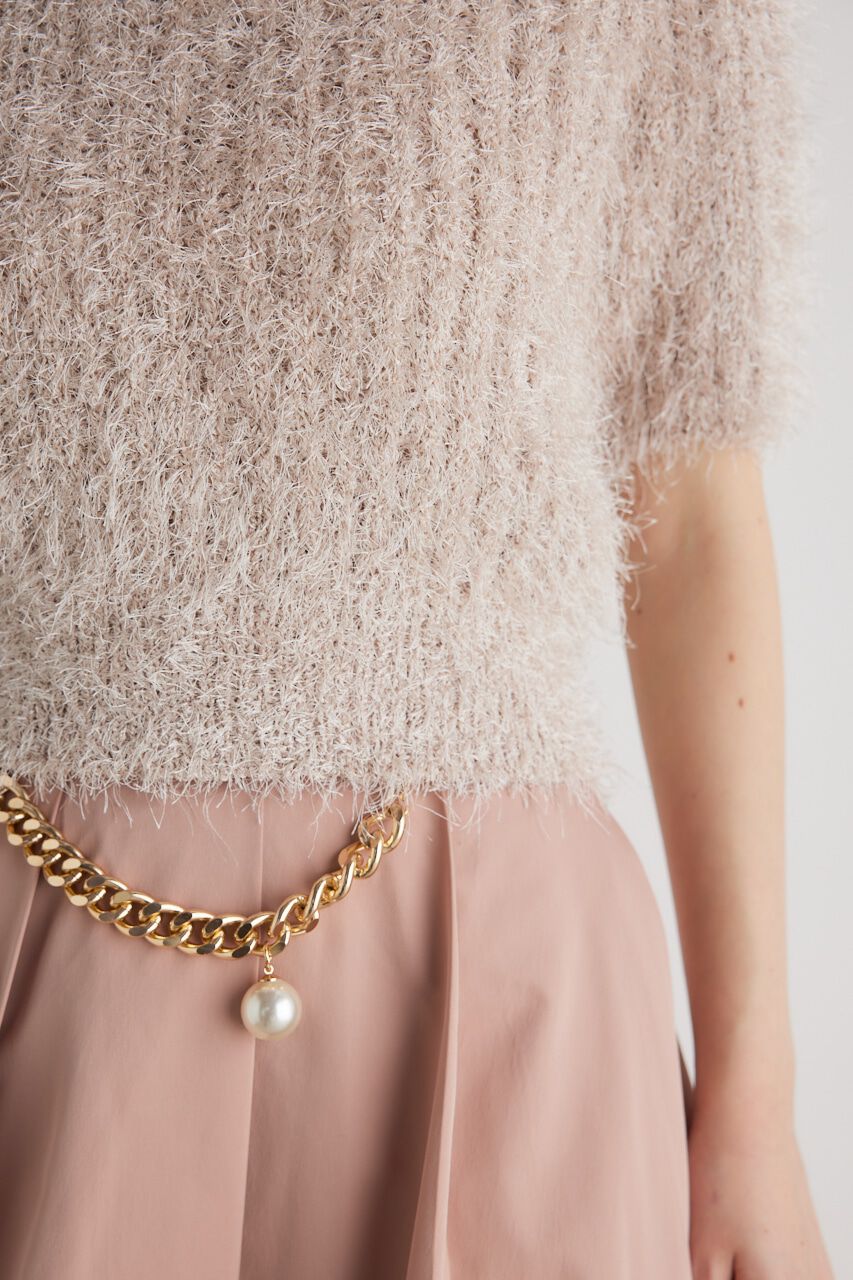 rienda「コンパクトシアーシャギーknitTOP」|ニット・セーター|