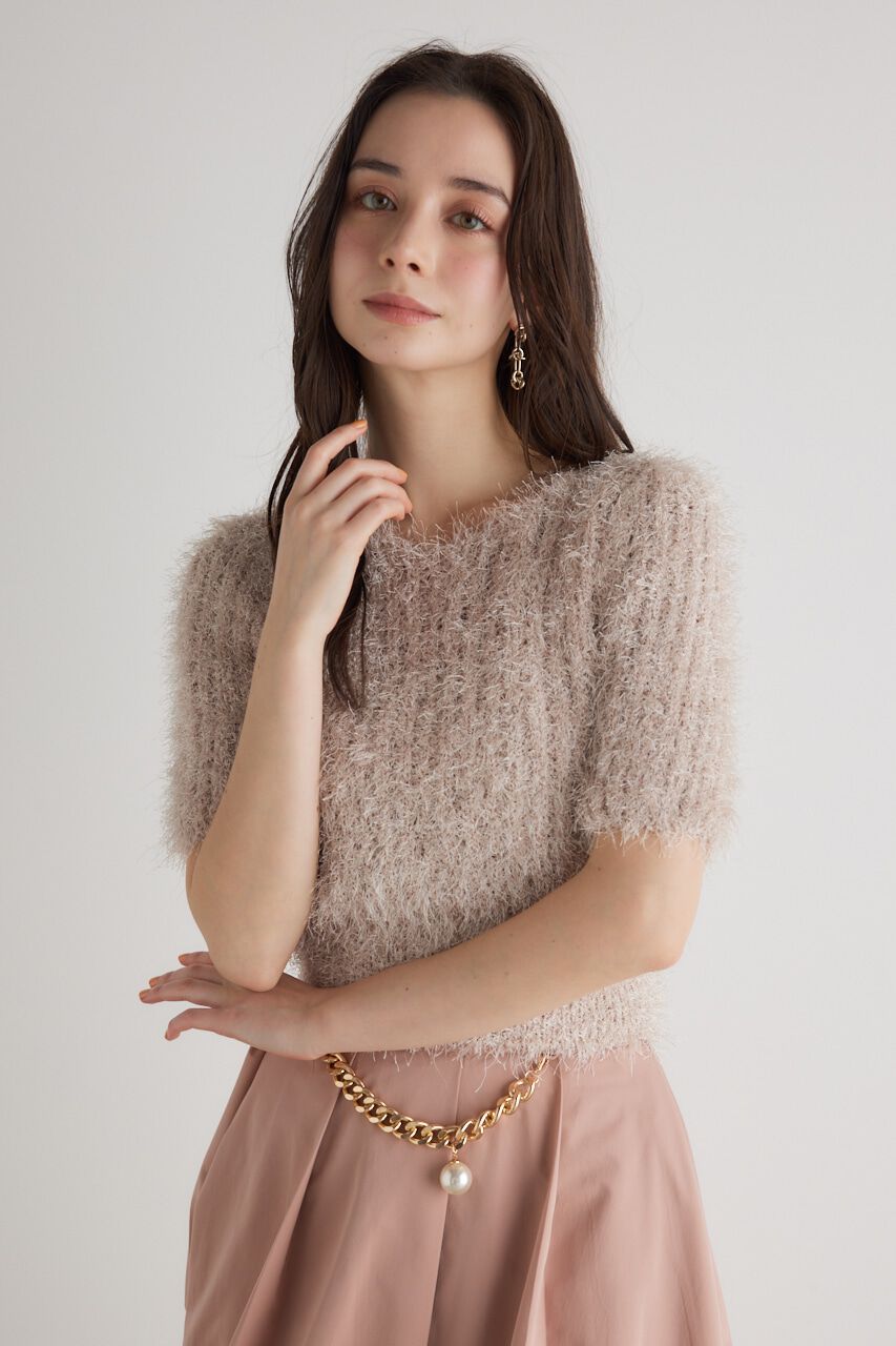 rienda「コンパクトシアーシャギーknitTOP」|ニット・セーター|