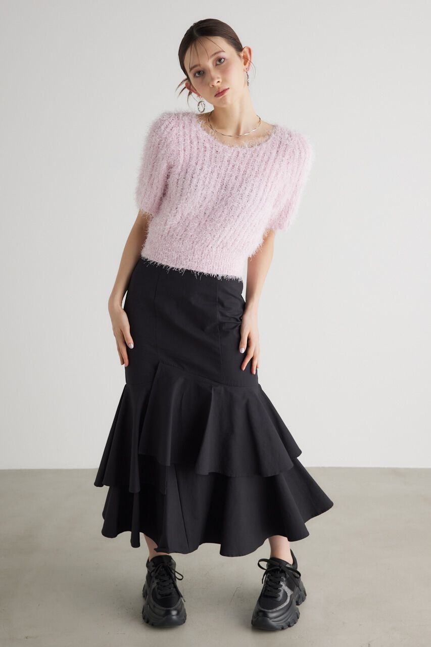 rienda「コンパクトシアーシャギーknitTOP」|ニット・セーター|