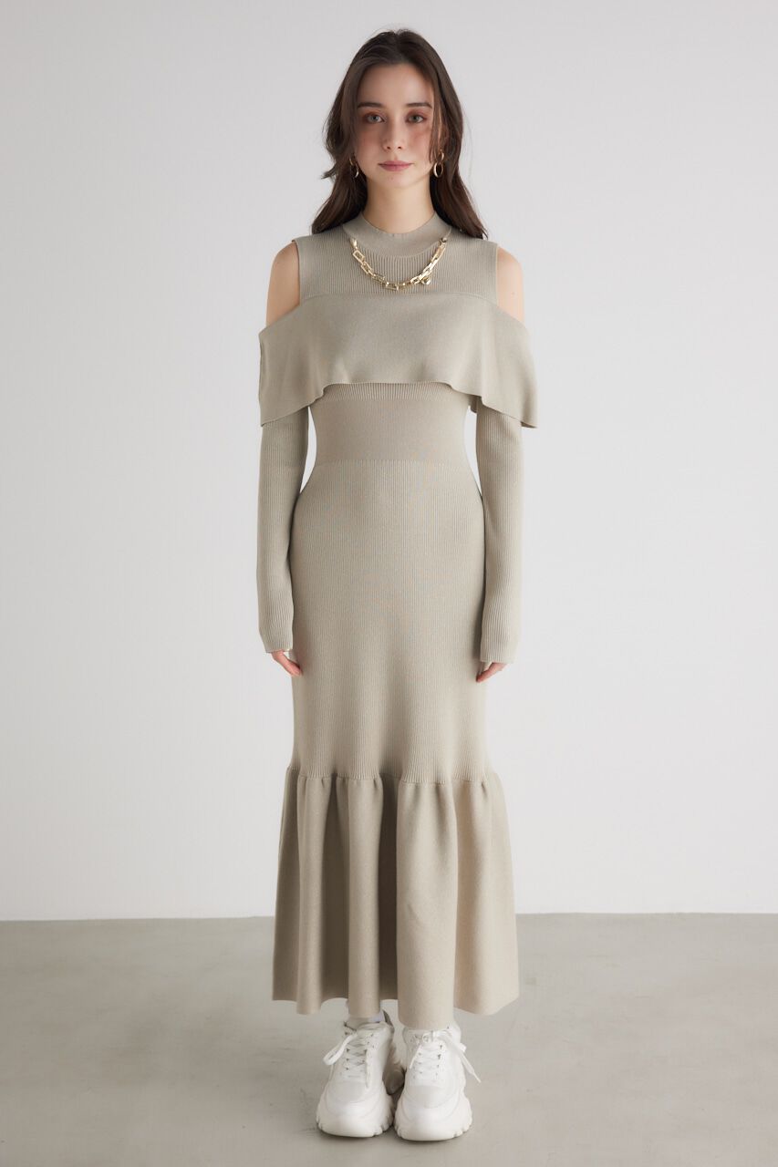 rienda「チェーンNCオフショル Knit OP」|ワンピース|