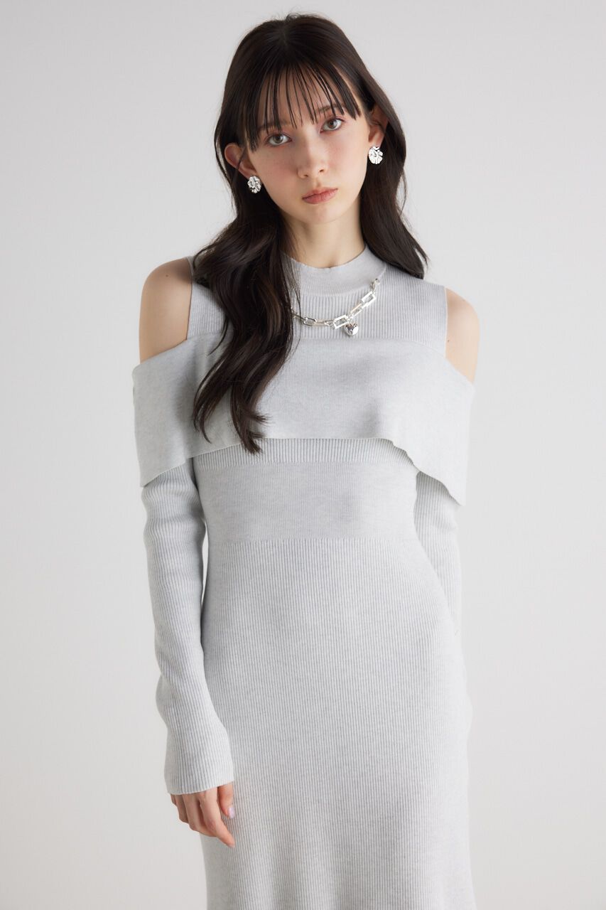 rienda「チェーンNCオフショル Knit OP」|ワンピース|