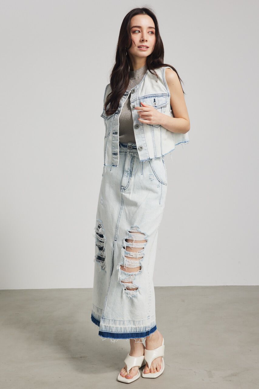 rienda「ノーカラーDENIMベスト」|その他|