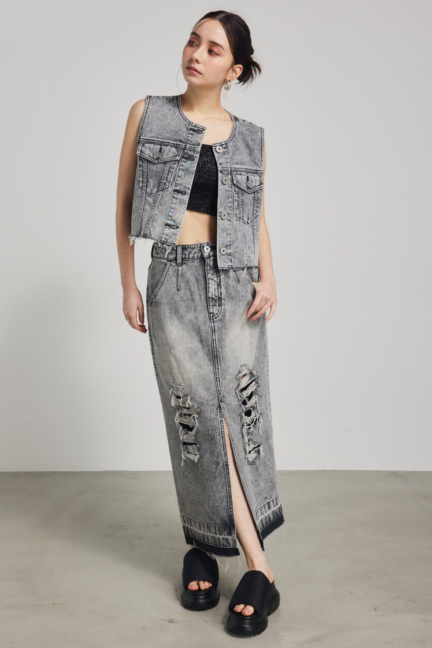 rienda「ノーカラーDENIMベスト」|その他|