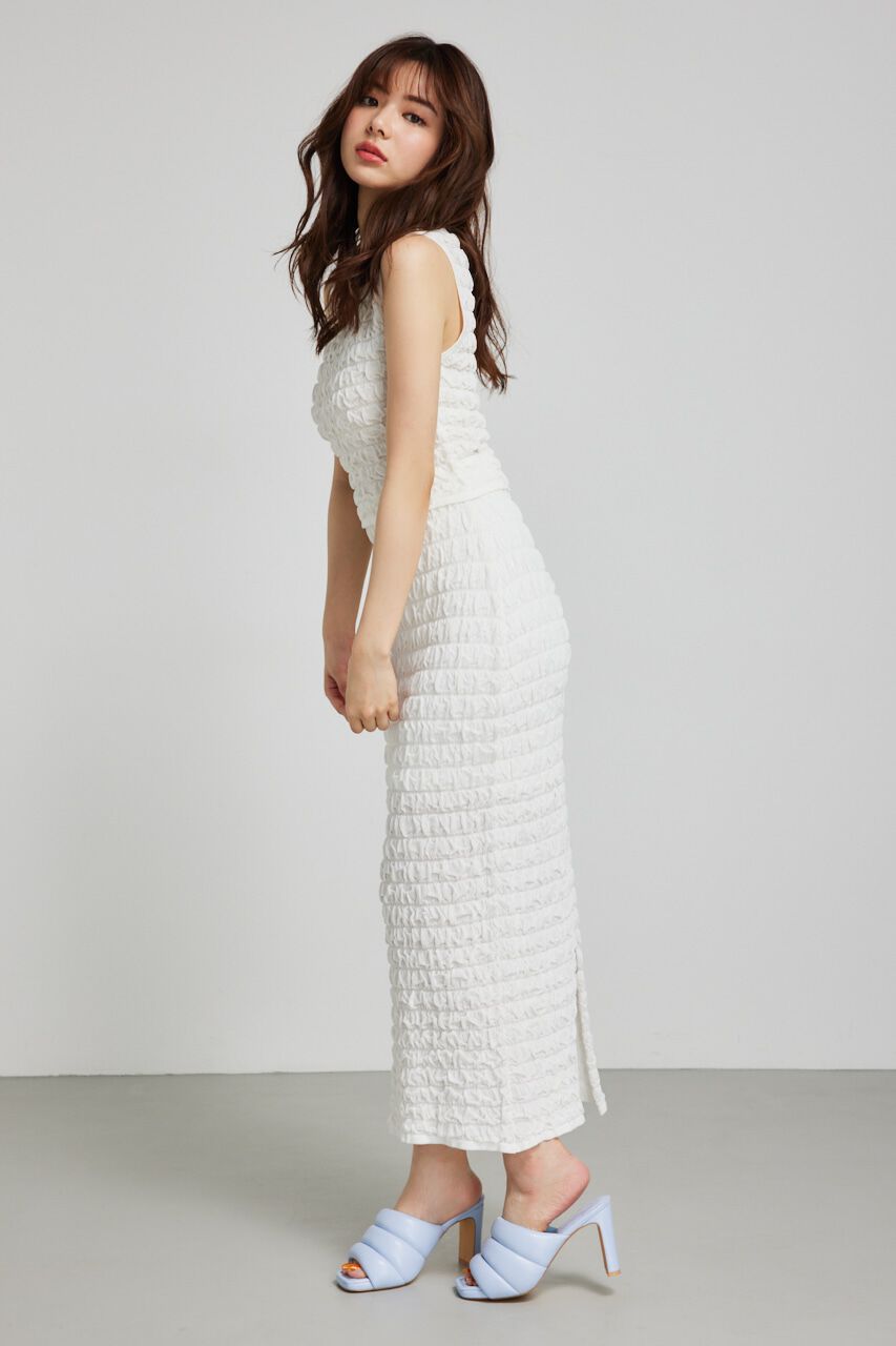 rienda「ポップコーンニットジャストウエストスカート」|スカート|