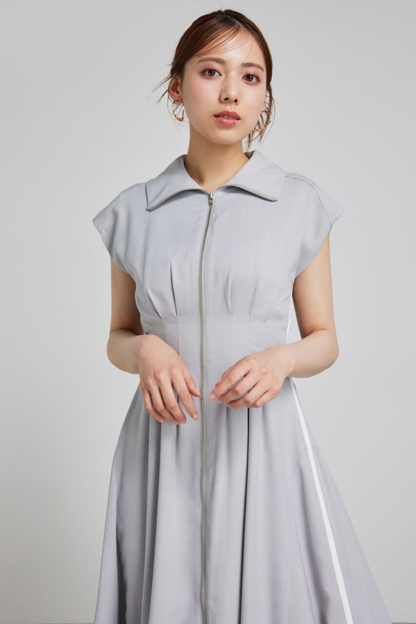 rienda「サイドラインジップフレアワンピース」|ワンピース|