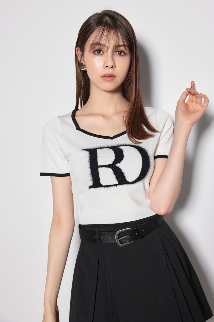 rienda「ビッグＲロゴニットトップス」|ニット・セーター|WHT
