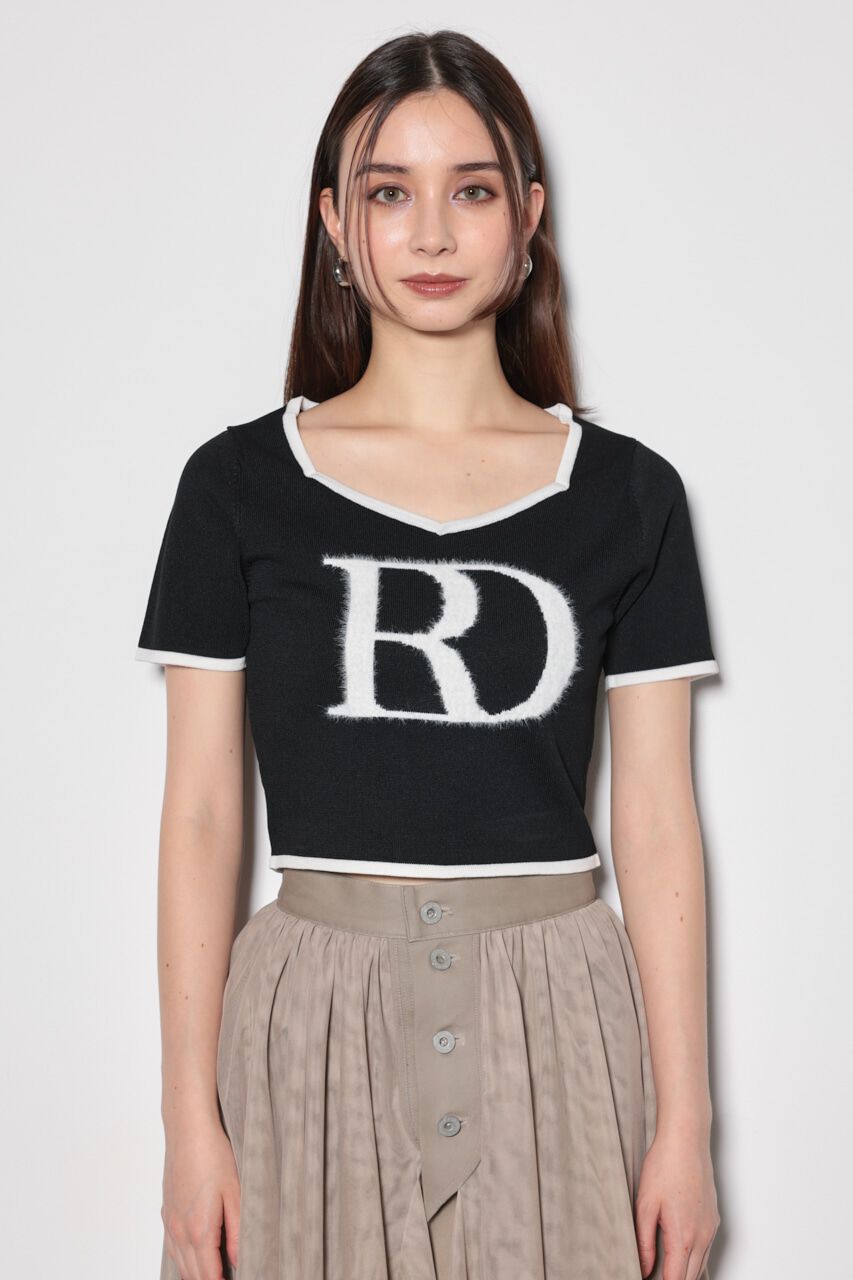 rienda「ビッグＲロゴニットトップス」|ニット・セーター|