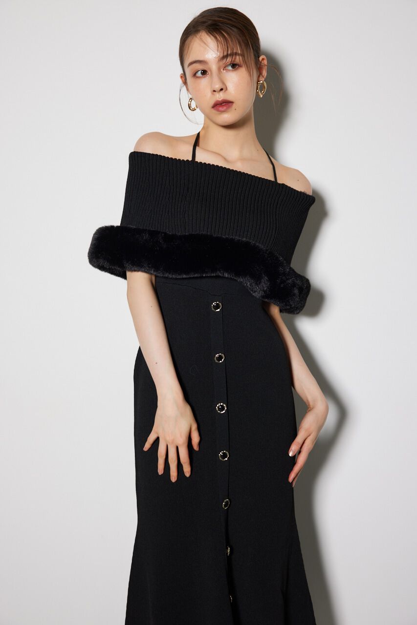 rienda「2WAYフェイクファーマーメイドニットワンピース」|ワンピース|