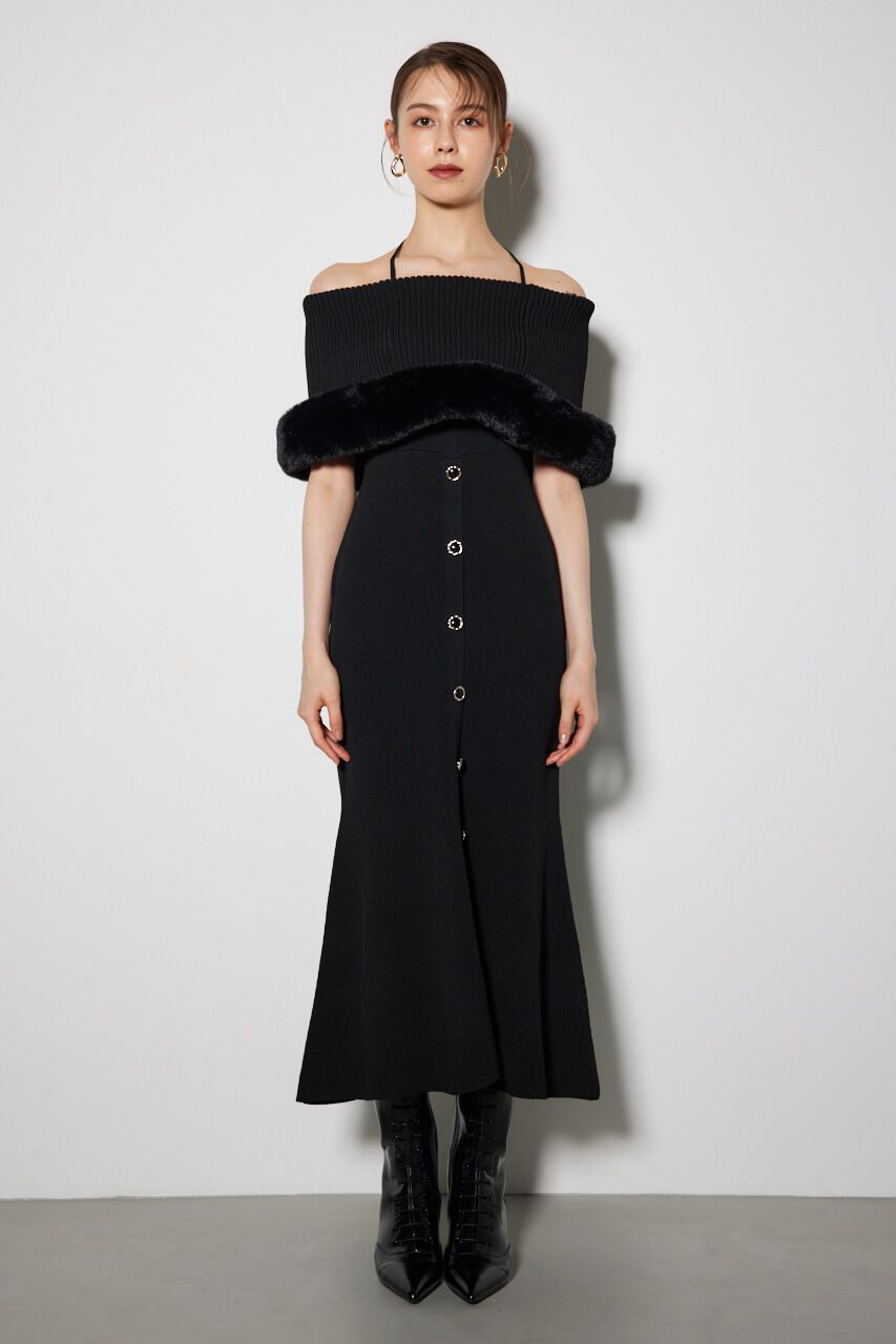 rienda「2WAYフェイクファーマーメイドニットワンピース」|ワンピース|