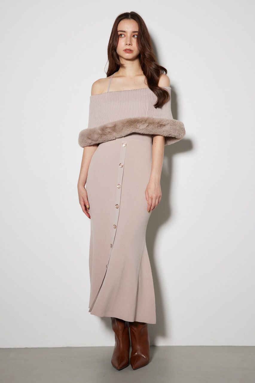 rienda「2WAYフェイクファーマーメイドニットワンピース」|ワンピース|