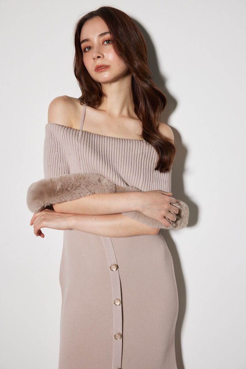 rienda「2WAYフェイクファーマーメイドニットワンピース」|ワンピース|