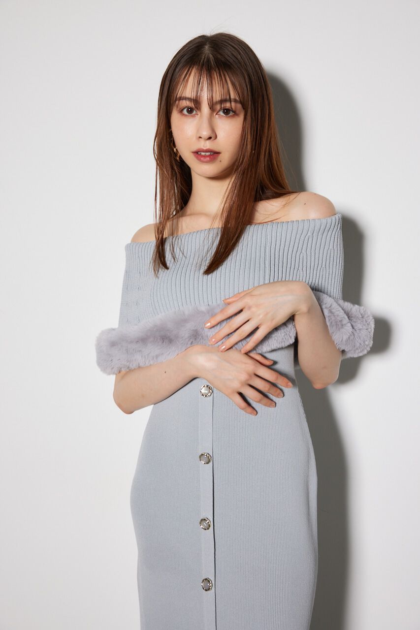 rienda「2WAYフェイクファーマーメイドニットワンピース」|ワンピース|