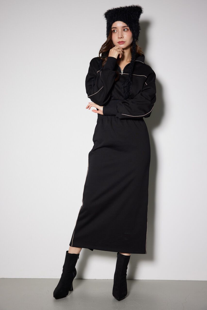 rienda「ハーフジップトラックスウェットタイトワンピース」|ワンピース|