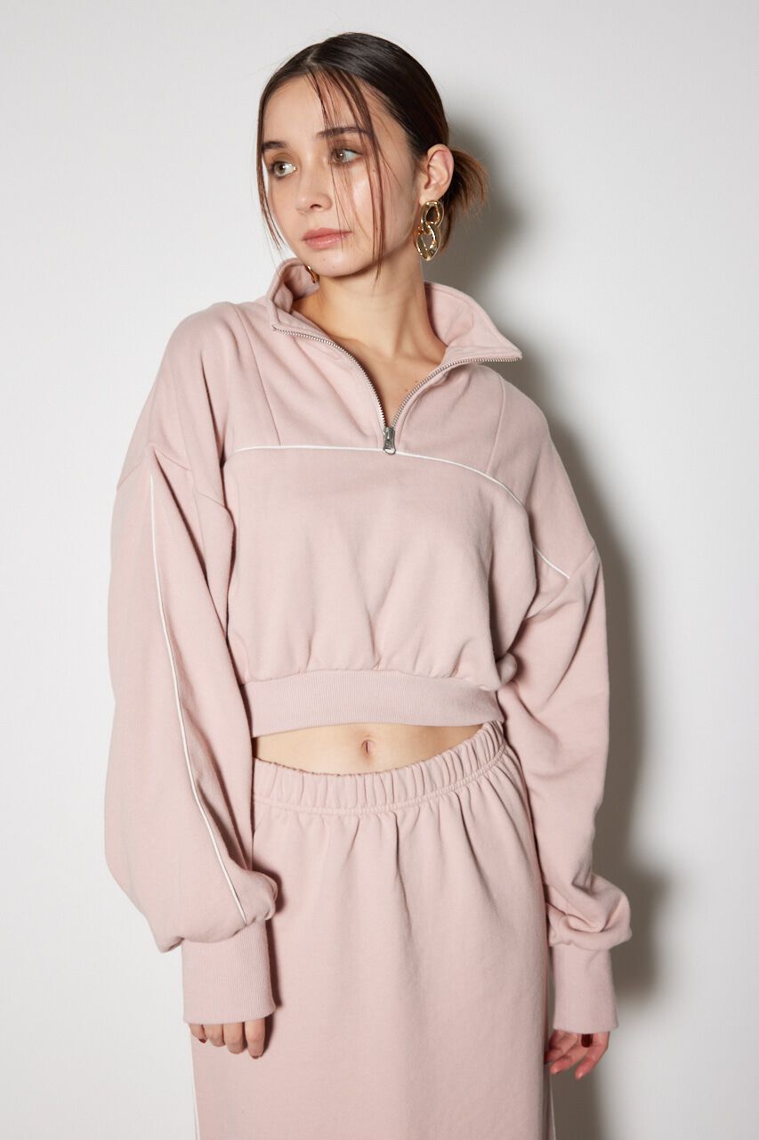 rienda「ハーフジップトラックスウェットタイトワンピース」|ワンピース|