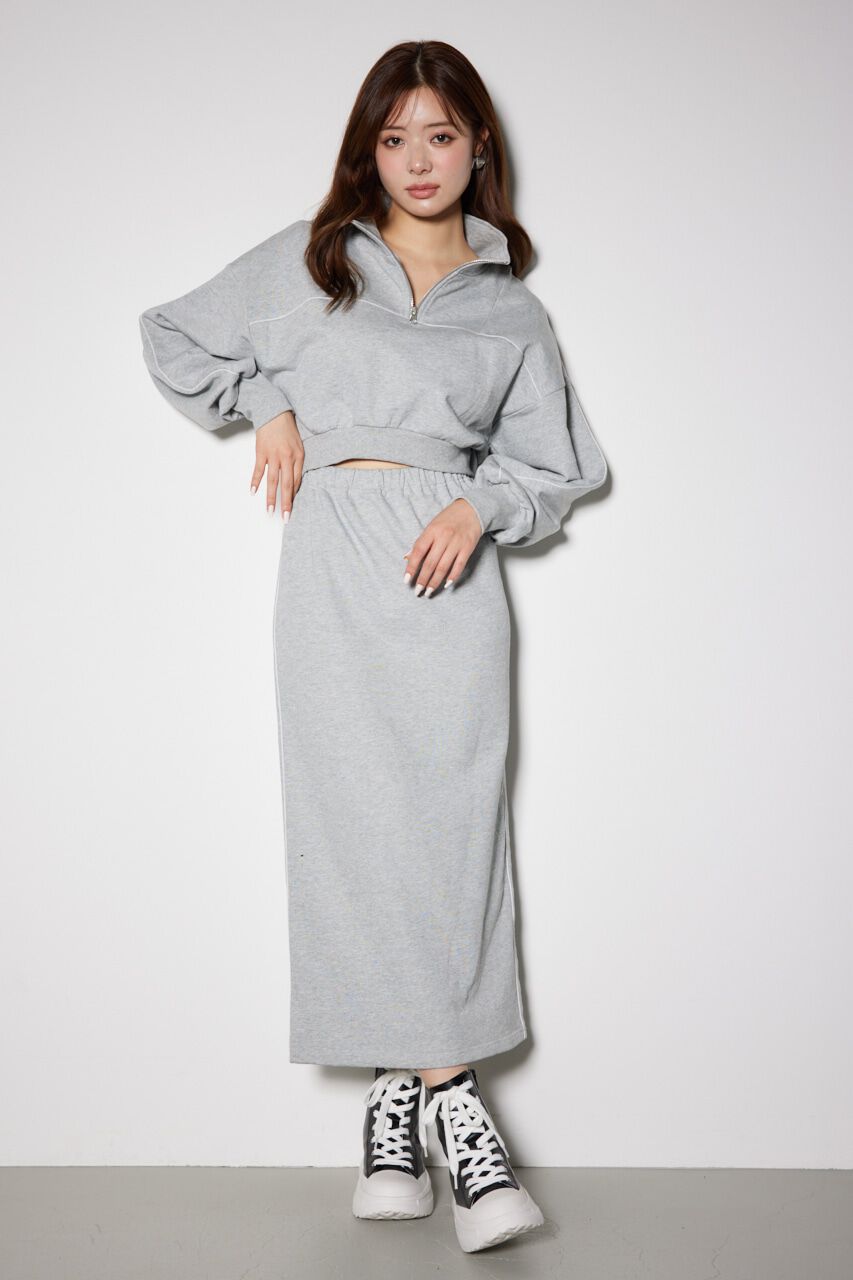 rienda「ハーフジップトラックスウェットタイトワンピース」|ワンピース|