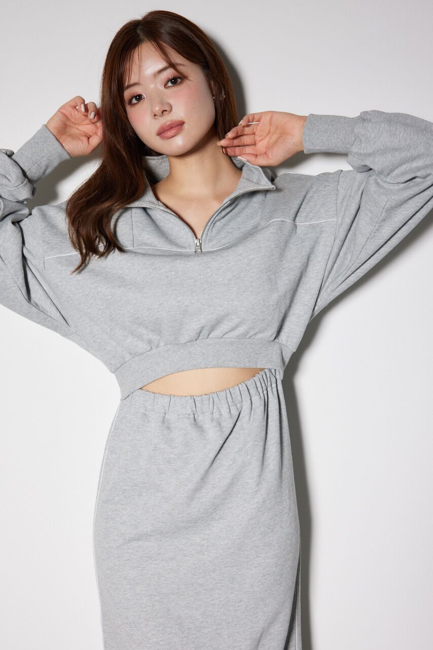 rienda「ハーフジップトラックスウェットタイトワンピース」|ワンピース|