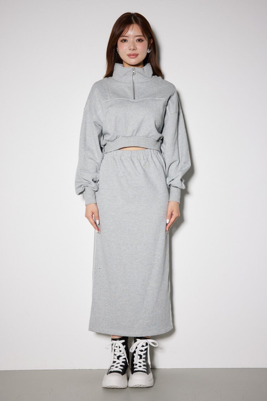 rienda「ハーフジップトラックスウェットタイトワンピース」|ワンピース|
