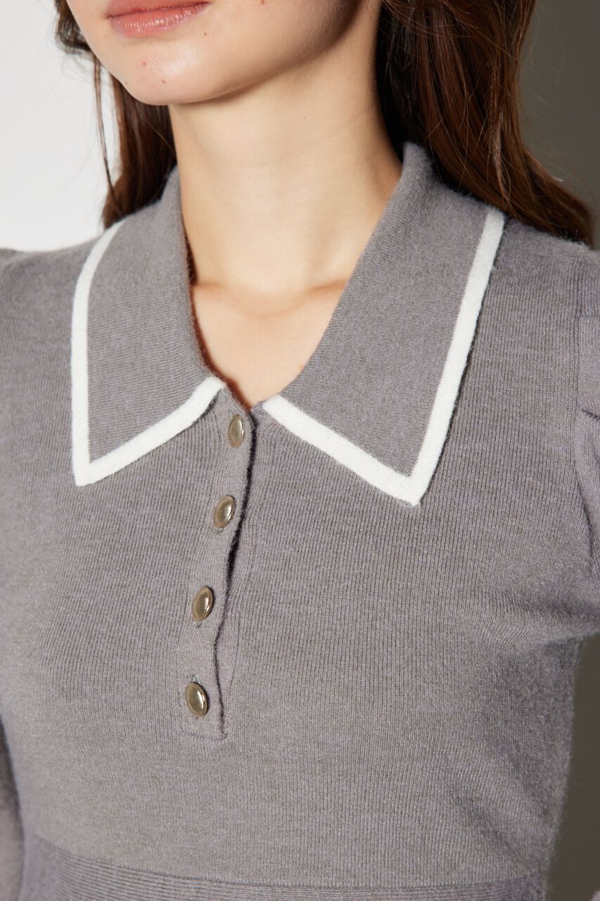 rienda「カラーデザインタックミニ ニット ワンピース」|ワンピース|