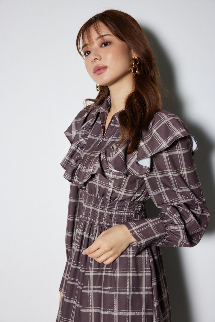 rienda「フロントZIPシャツミニワンピース」|ワンピース|