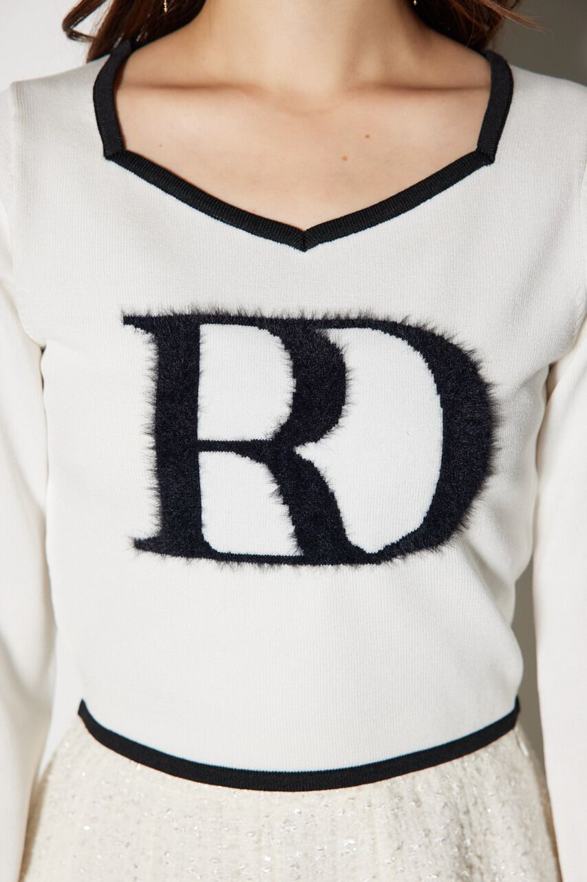 rienda「BIG Rロゴロング スリーブ ニット トップス」|ニット・セーター|