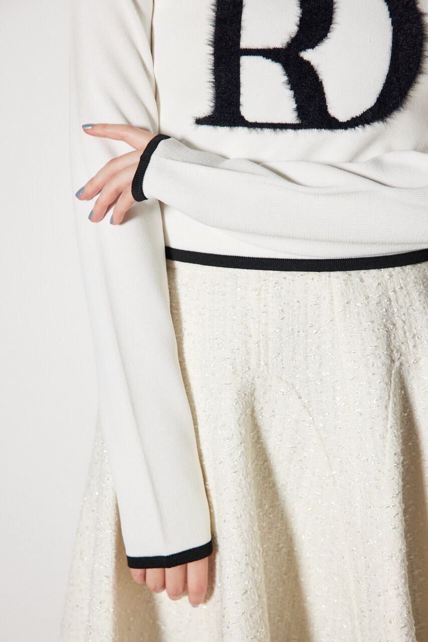 rienda「BIG Rロゴロング スリーブ ニット トップス」|ニット・セーター|