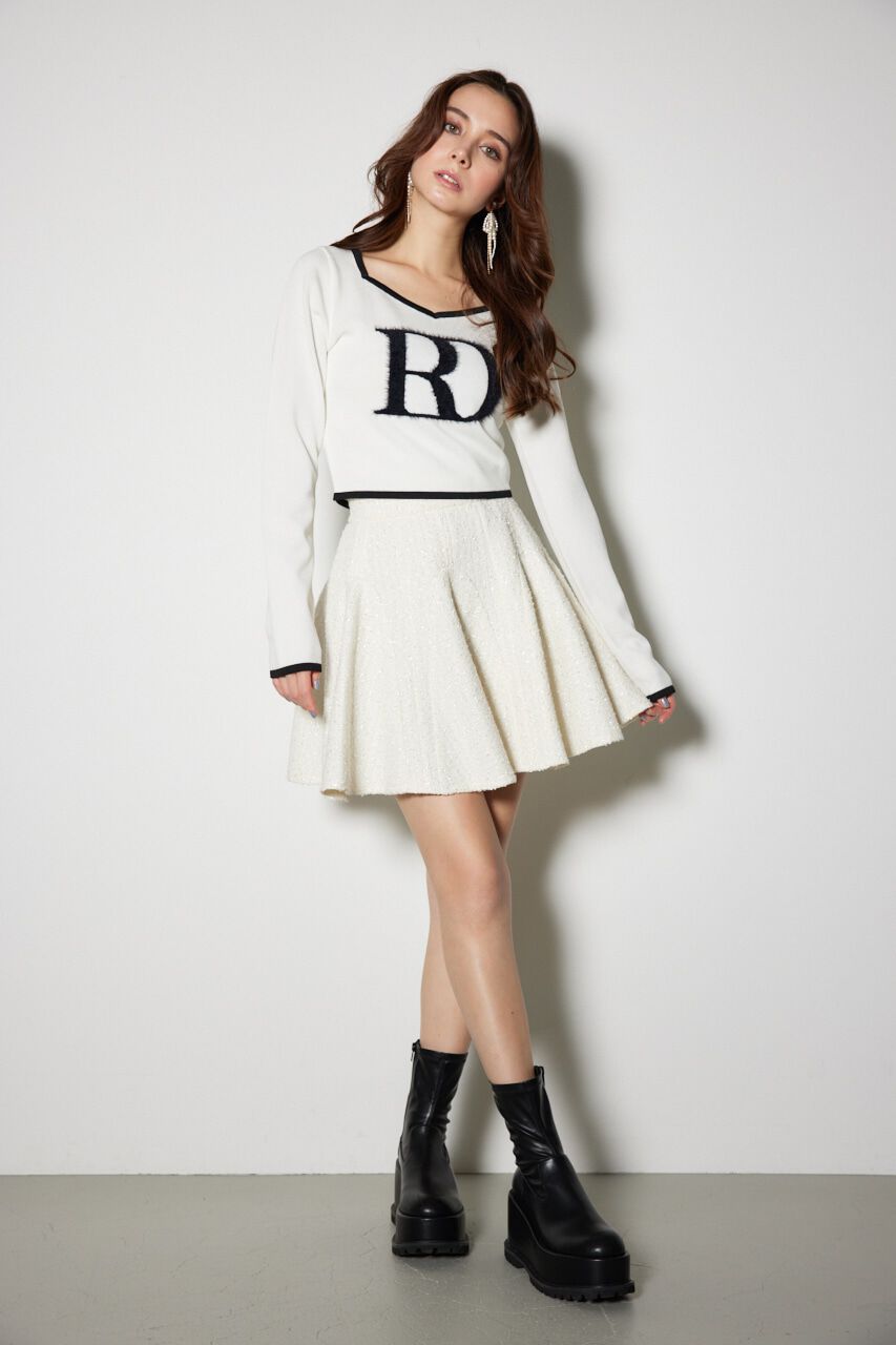 rienda「BIG Rロゴロング スリーブ ニット トップス」|ニット・セーター|