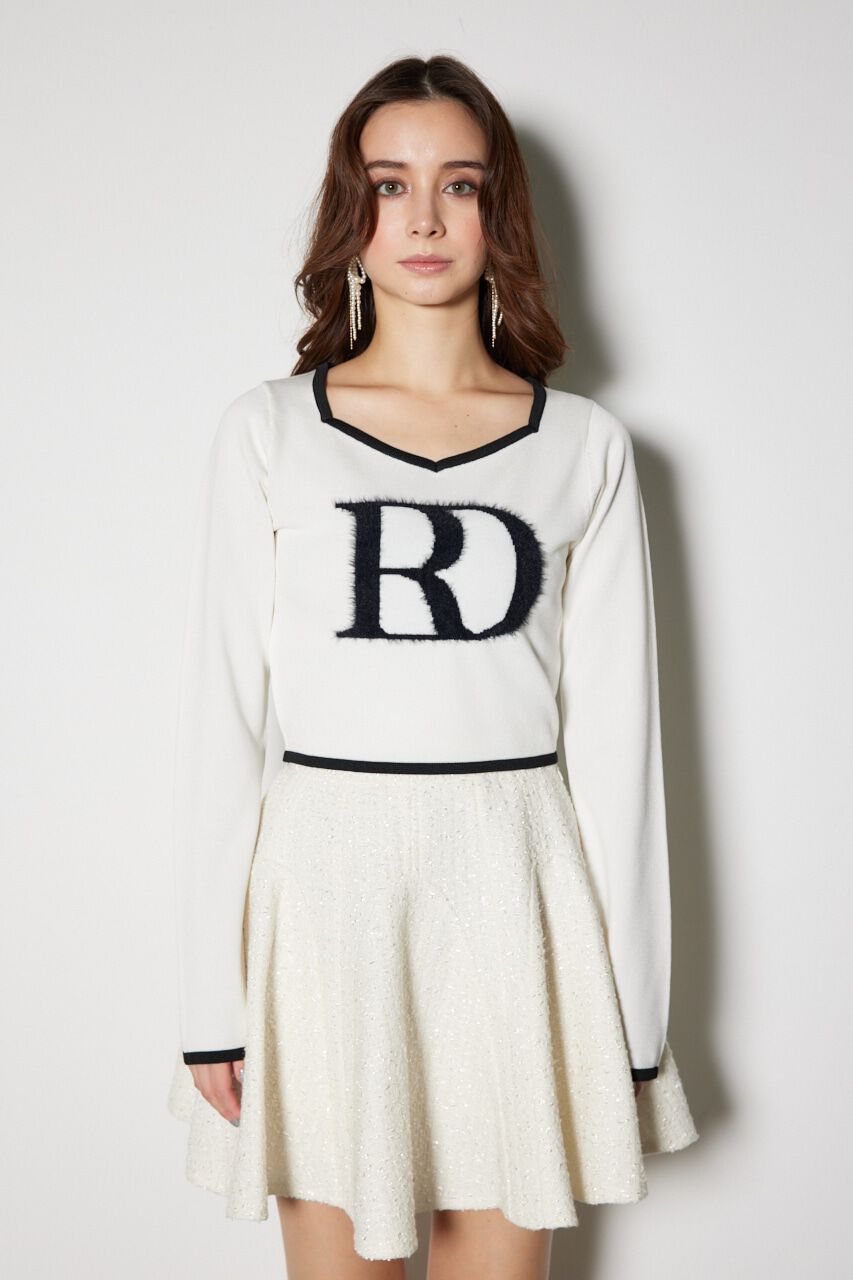 rienda「BIG Rロゴロング スリーブ ニット トップス」|ニット・セーター|