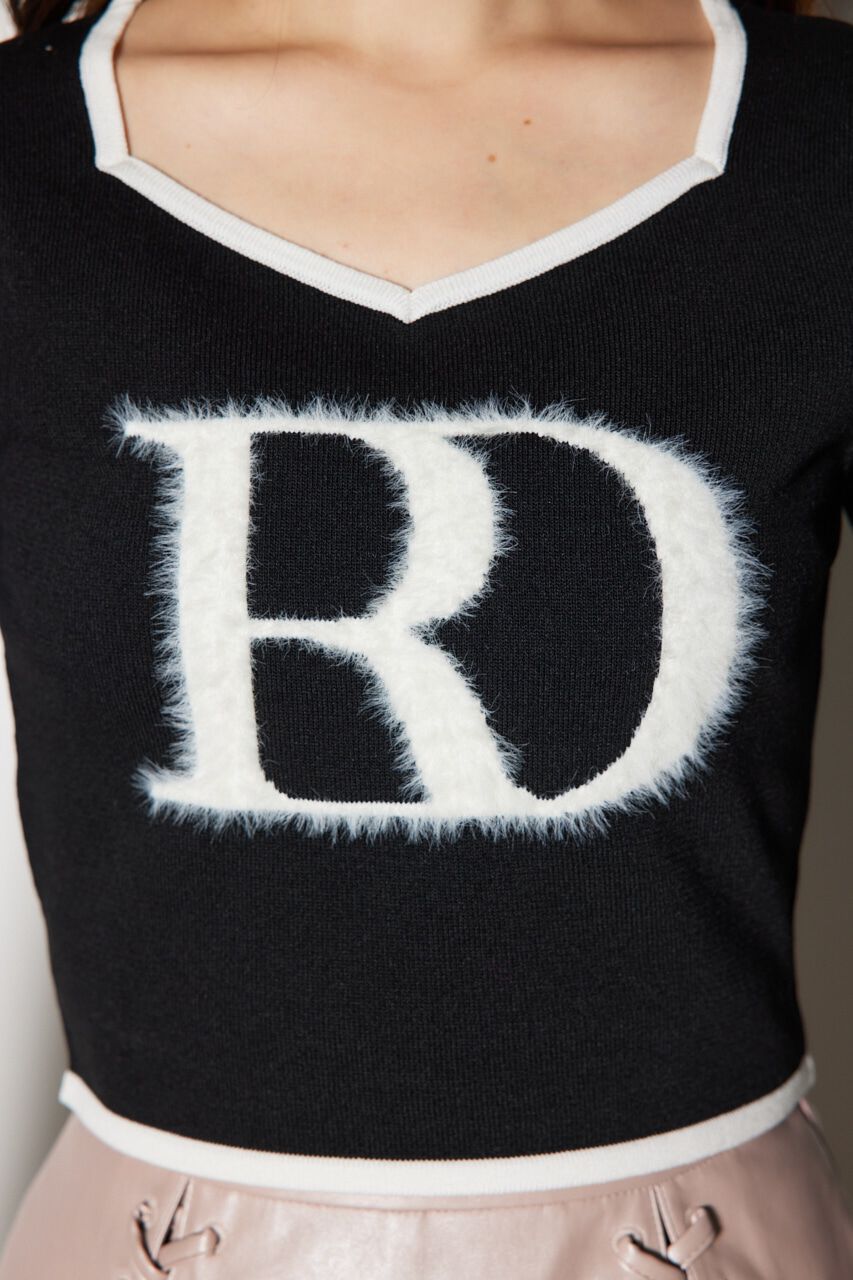 rienda「BIG Rロゴロング スリーブ ニット トップス」|ニット・セーター|