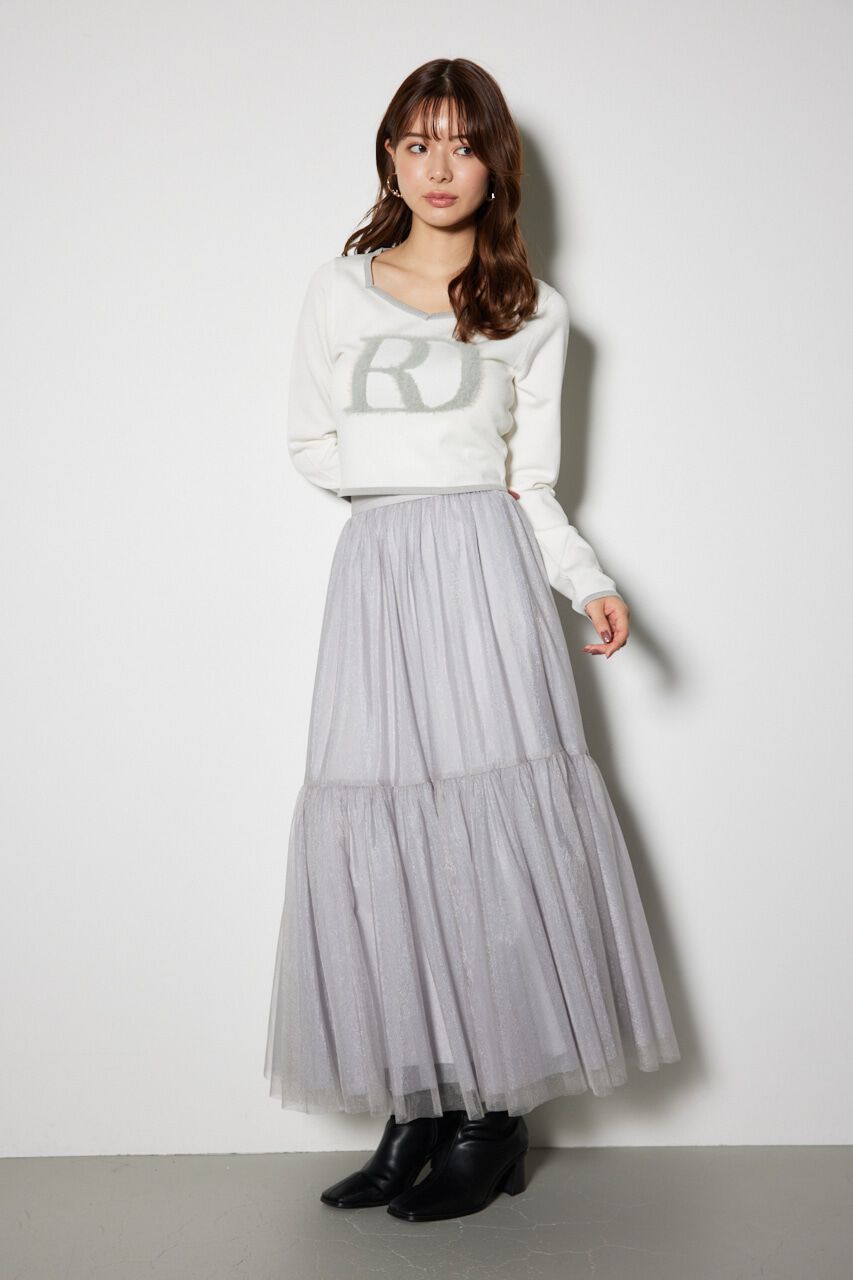 rienda「BIG Rロゴロング スリーブ ニット トップス」|ニット・セーター|