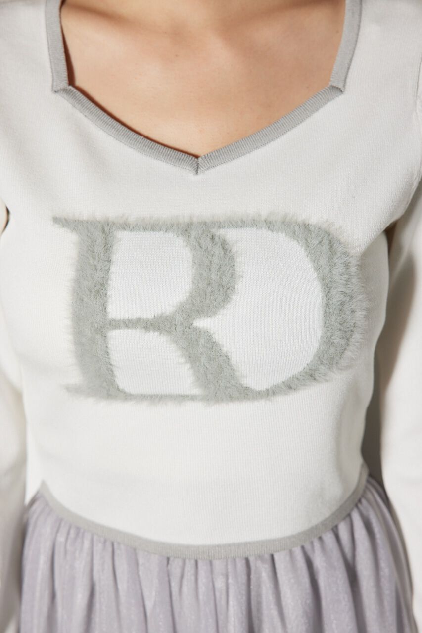 rienda「BIG Rロゴロング スリーブ ニット トップス」|ニット・セーター|