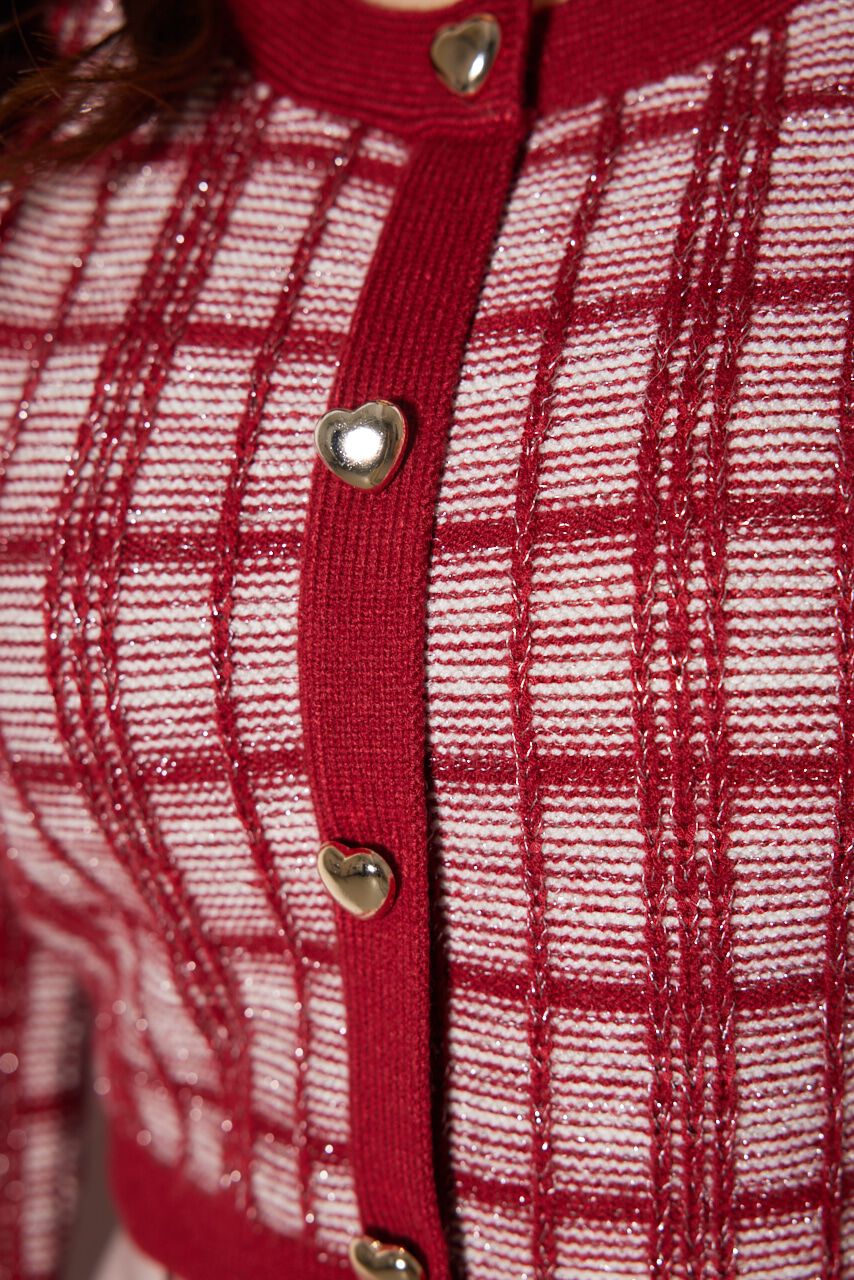 rienda「2WAYチェックニットカーディガン」|ニット・セーター|