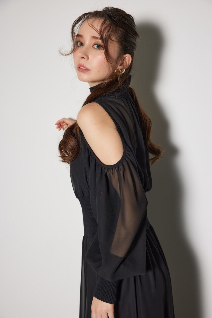 rienda「knitコンビスリットフレアワンピース」|ワンピース|