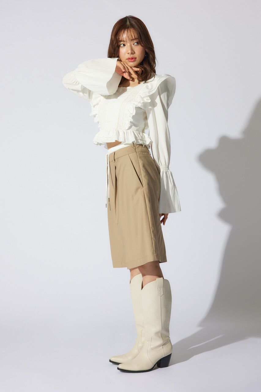 rienda「レイヤードパターンジャストウエストハーフパンツ」|その他|