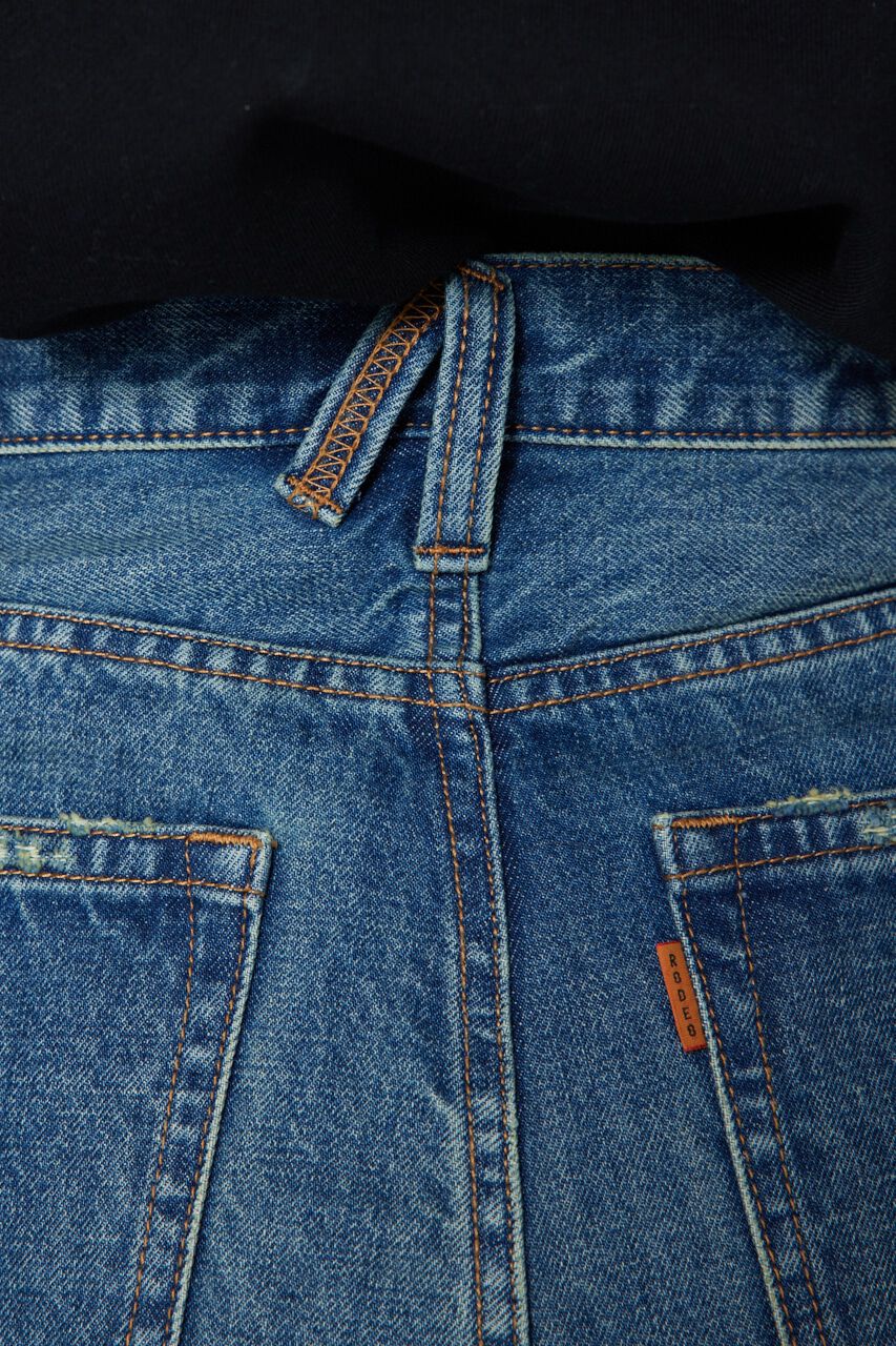 RODEO CROWNS「アシンメトリーハイウエストフレアデニム」|デニム|