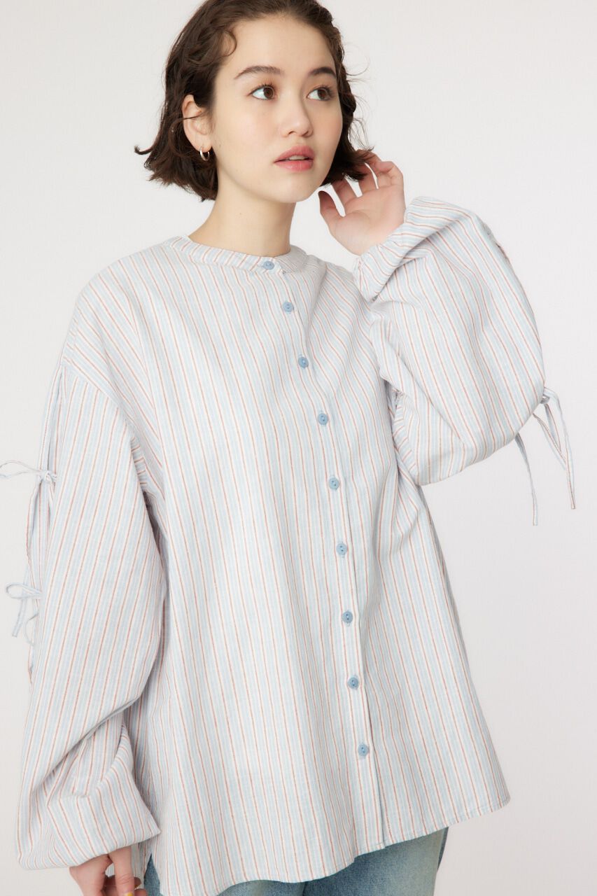 RODEO CROWNS「リネン アームリボンシャツ」|シャツ・ブラウス|柄BLU5